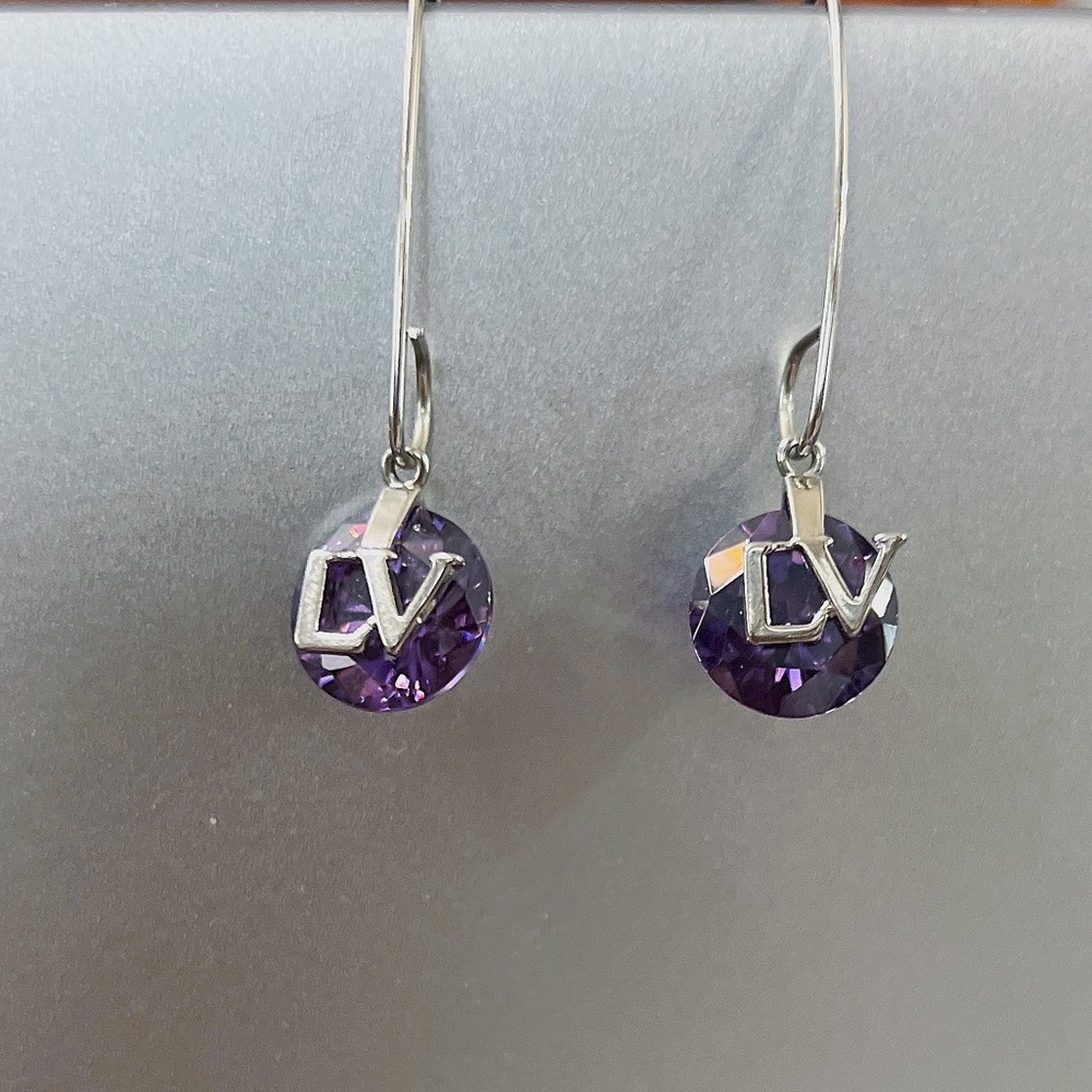 Purple Crystal Fashion Earrings